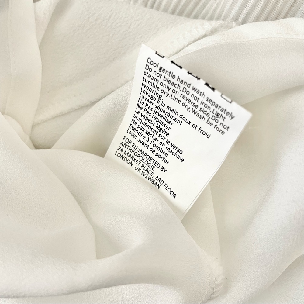 SOLD Anthropologie Elliat Tiered Ruffle Pleated Dress in White Size Petite Small - Picture 7 of 7